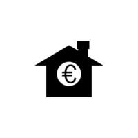 euro firmar casa icono vector diseño plantillas sencillo
