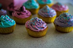 Gender reveal baby shower cupcakes photo