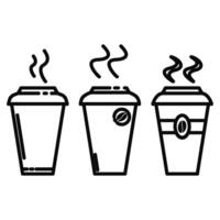 cup glass muc of coffie hot drink icon vector design template