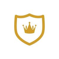 gold shield and king  icon vector design template