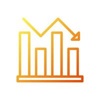 Chart icon gradient yellow orange business symbol illustration. vector