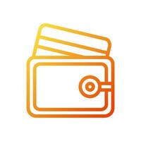 Card icon gradient yellow orange business symbol illustration. vector