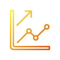 Chart icon gradient yellow orange business symbol illustration. vector