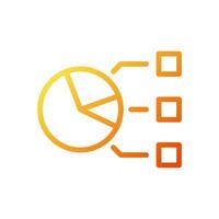 Chart icon gradient yellow orange business symbol illustration. vector