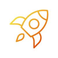 Rocket icon gradient yellow orange business symbol illustration. vector