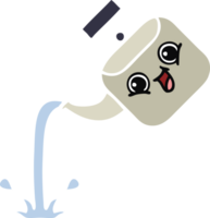 flat color retro cartoon of a pouring kettle png