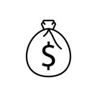 dollar money bag icon vector design template