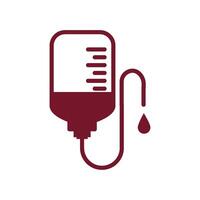 Medical infuse blood bag icon vector design template