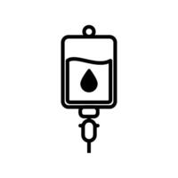 Medical infuse blood bag icon vector design template