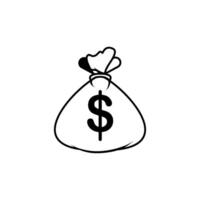 dollar money bag icon vector design template