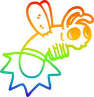 rainbow gradient line drawing of a cartoon glow bug png