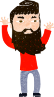 dessin animé barbu agitant les bras png