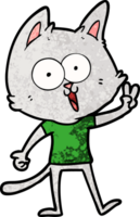 funny cartoon cat giving peace sign png