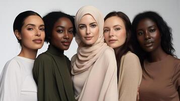 AI generated Diverse Women Embracing Beauty and Unity photo
