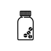 bottle of pill and capsule Medical  icon vector design template