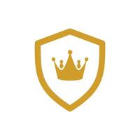 gold shield and king  icon vector design template