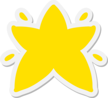 shining star shape sticker png