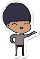 sticker of a happy cartoon boy png