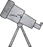 retro grunge textura desenho animado do uma telescópio png