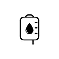 Medical infuse blood bag icon vector design template