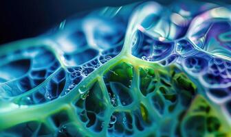 AI generated close up of a fresh green cabbage leaf with water drops on it photo