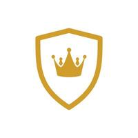 gold shield and king  icon vector design template