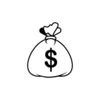 dollar money bag icon vector design template