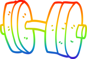 rainbow gradient line drawing of a cartoon weights png