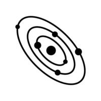 galaxy planet and satellite icon vector design template