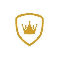 gold shield and king  icon vector design template