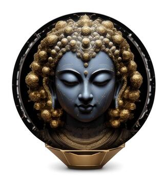 Abstract decorative mask of a non-existent creature. Fashionable background for design projects. Illustrations created using artificial intelligence. Illustrations and Clip Art AI generated. photo