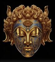 Abstract decorative mask of a non-existent creature. Fashionable background for design projects. Illustrations created using artificial intelligence. Illustrations and Clip Art AI generated. photo