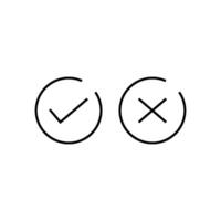 Check Mark of cross icon vector design templates