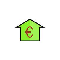 euro sign house icon vector design templates simple