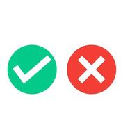 Check Mark of cross icon vector design templates