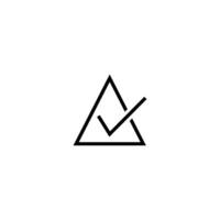 triangle check mark icon vector design templates