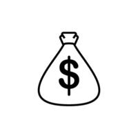 dollar money bag icon vector design template