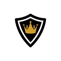 gold shield and king  icon vector design template