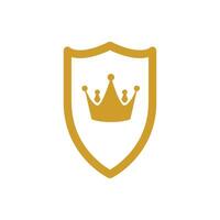 gold shield and king  icon vector design template