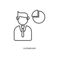 customer data concept line icon. Simple element illustration. customer data concept outline symbol design. vector