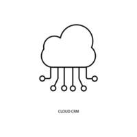 nube crm concepto línea icono. sencillo elemento ilustración. nube crm concepto contorno símbolo diseño. vector