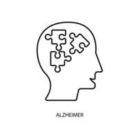 Alzheimer concepto línea icono. sencillo elemento ilustración.alzheimer concepto contorno símbolo diseño. vector