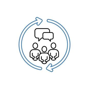 interactions concept line icon. Simple element illustration. interactions concept outline symbol design. vector