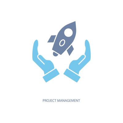 project management concept line icon. Simple element illustration. project management concept outline symbol design.