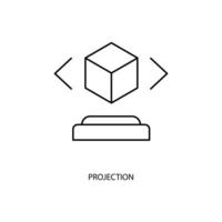 projection concept line icon. Simple element illustration. projection concept outline symbol design. vector