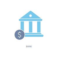 bank concept line icon. Simple element illustration. bank concept outline symbol design. vector