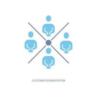 customer segmentation concept line icon. Simple element illustration. customer segmentation concept outline symbol design. vector