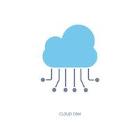 cloud crm concept line icon. Simple element illustration. cloud crm concept outline symbol design. vector