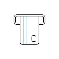 atm concept line icon. Simple element illustration. atm concept outline symbol design. vector