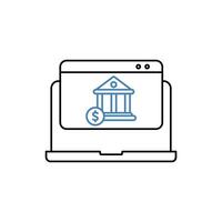 online banking concept line icon. Simple element illustration. online banking concept outline symbol design. vector